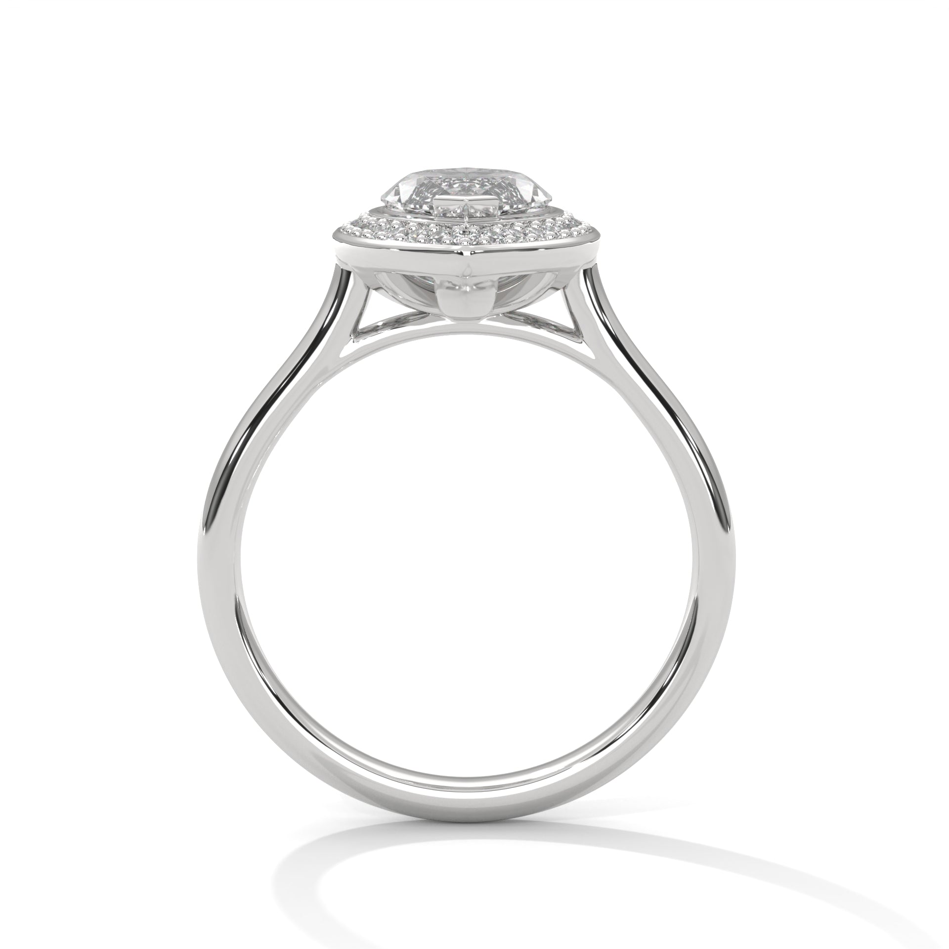 1–3 Carat Marquise Lab-Grown Diamond Solitaire Engagement Ring with Halo – 18K Gold