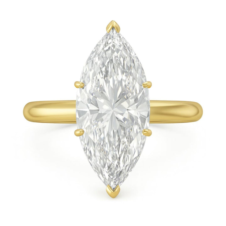 10 Carat Marquise Lab Grown Diamond Solitaire Ring – Available in 18K Yellow, White & Rose Gold