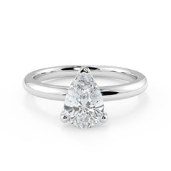 1–3 Carat Pear Cut Lab Grown Diamond Solitaire Ring | Elegant 3-Prong Setting | IGI Certified | 18K White, Yellow & Rose Gold