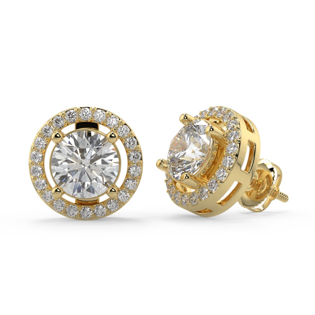 Halo Lab-Grown Diamond Stud Earrings