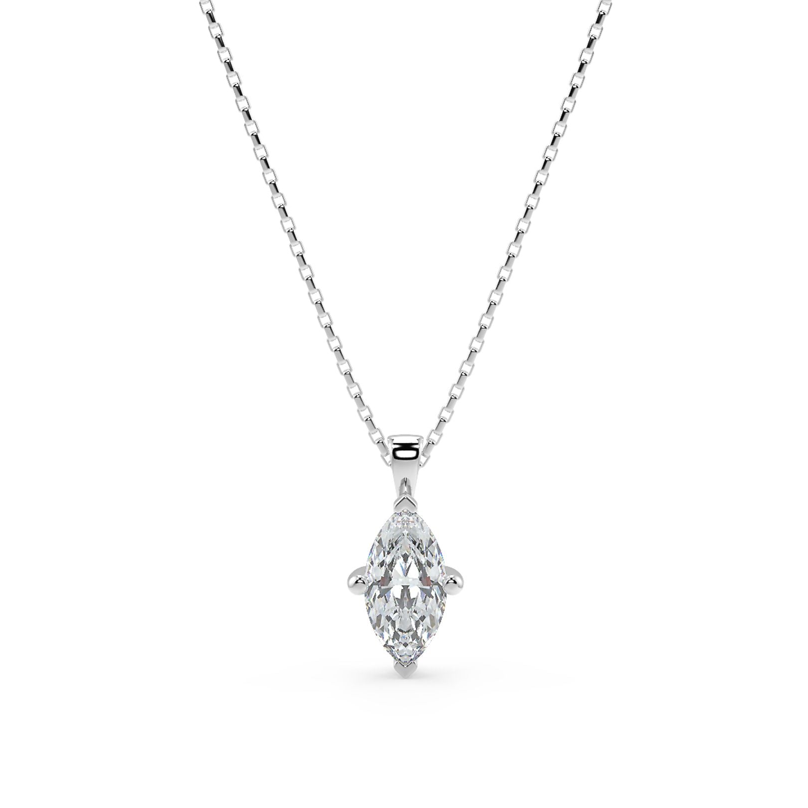 Marquise Cut Lab-Grown Diamond Pendant Necklace with Chain | 18K Gold | 0.50–3 Carats