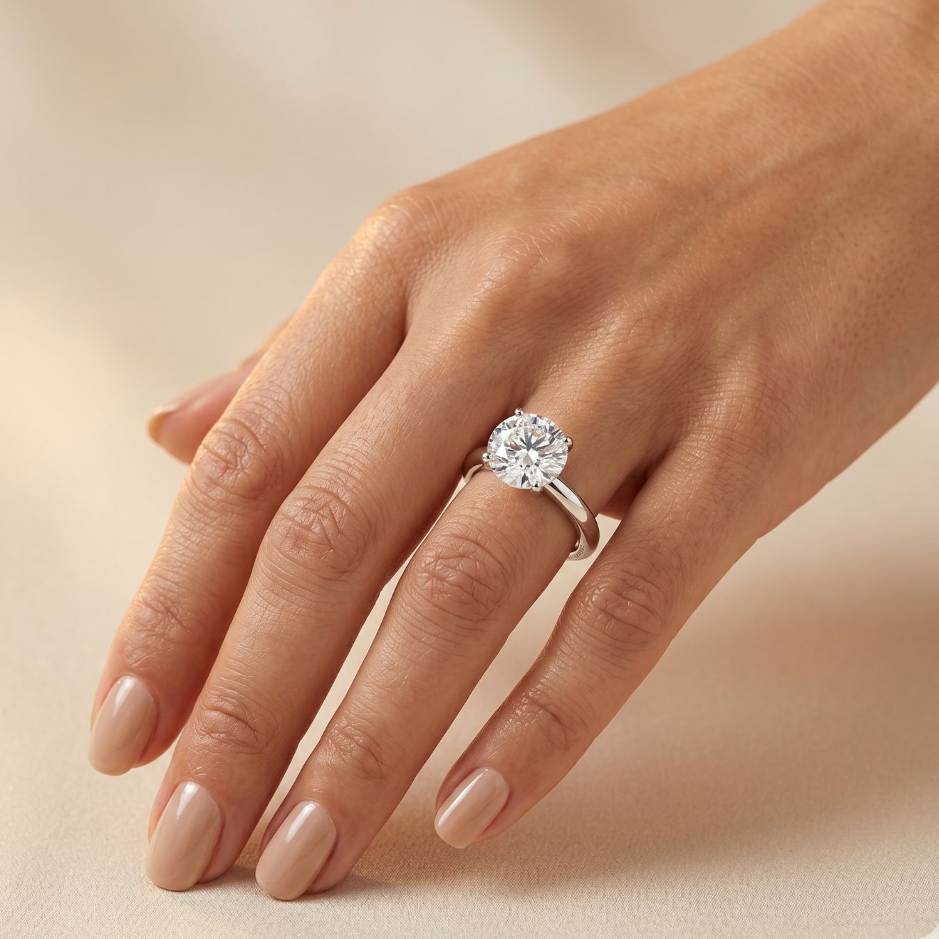 1–3 Carat Round Cut Lab Grown Diamond Solitaire Ring | Classic 4-Prong | IGI Certified | 18K White, Yellow & Rose Gold