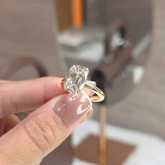 Adore - 5 Carat Old Mine Cushion Lab-Grown Diamond Solitaire Ring – 18K Gold