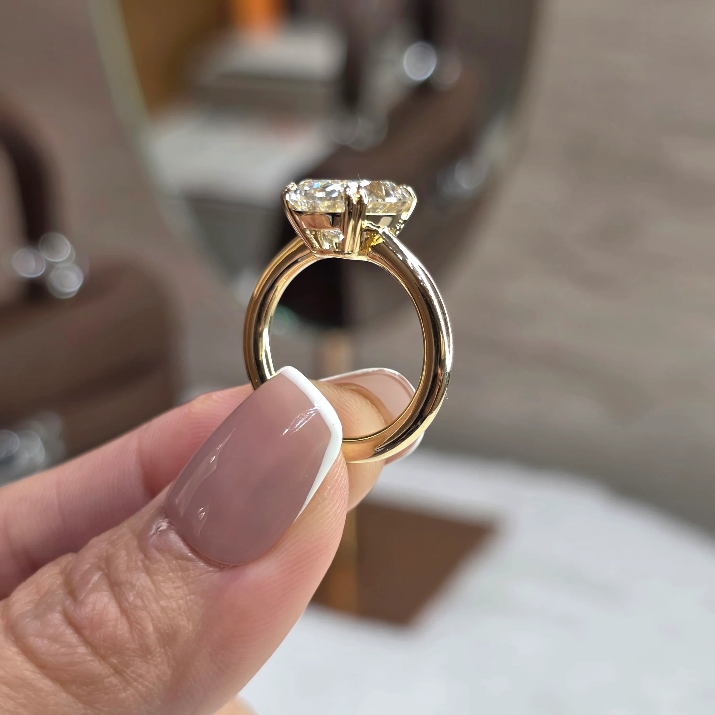 Adore - 5 Carat Old Mine Cushion Lab-Grown Diamond Solitaire Ring – 18K Gold