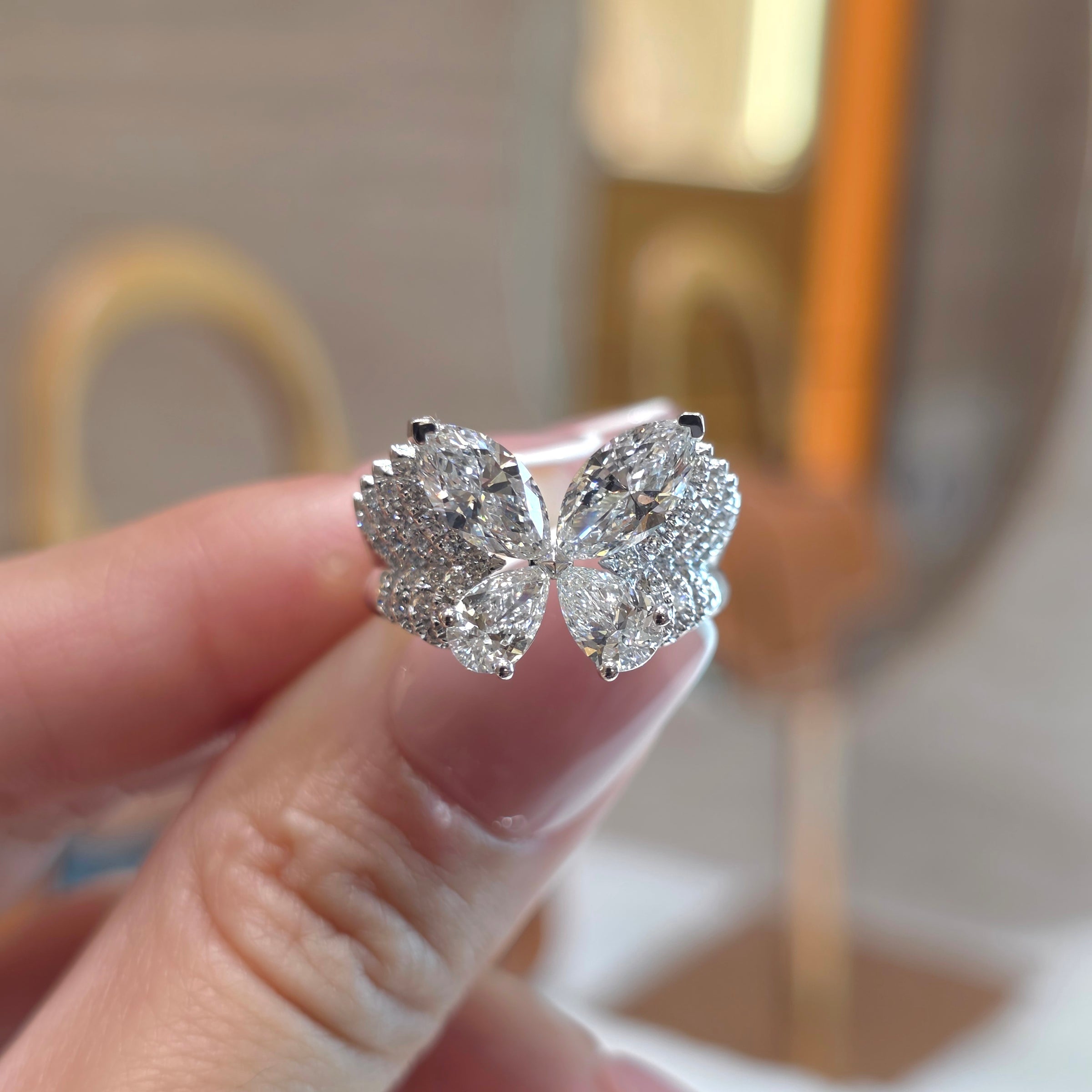 Flutter - 2.70 Carat Lab-Grown Diamond Ring with Pear, Marquise & Round Diamonds