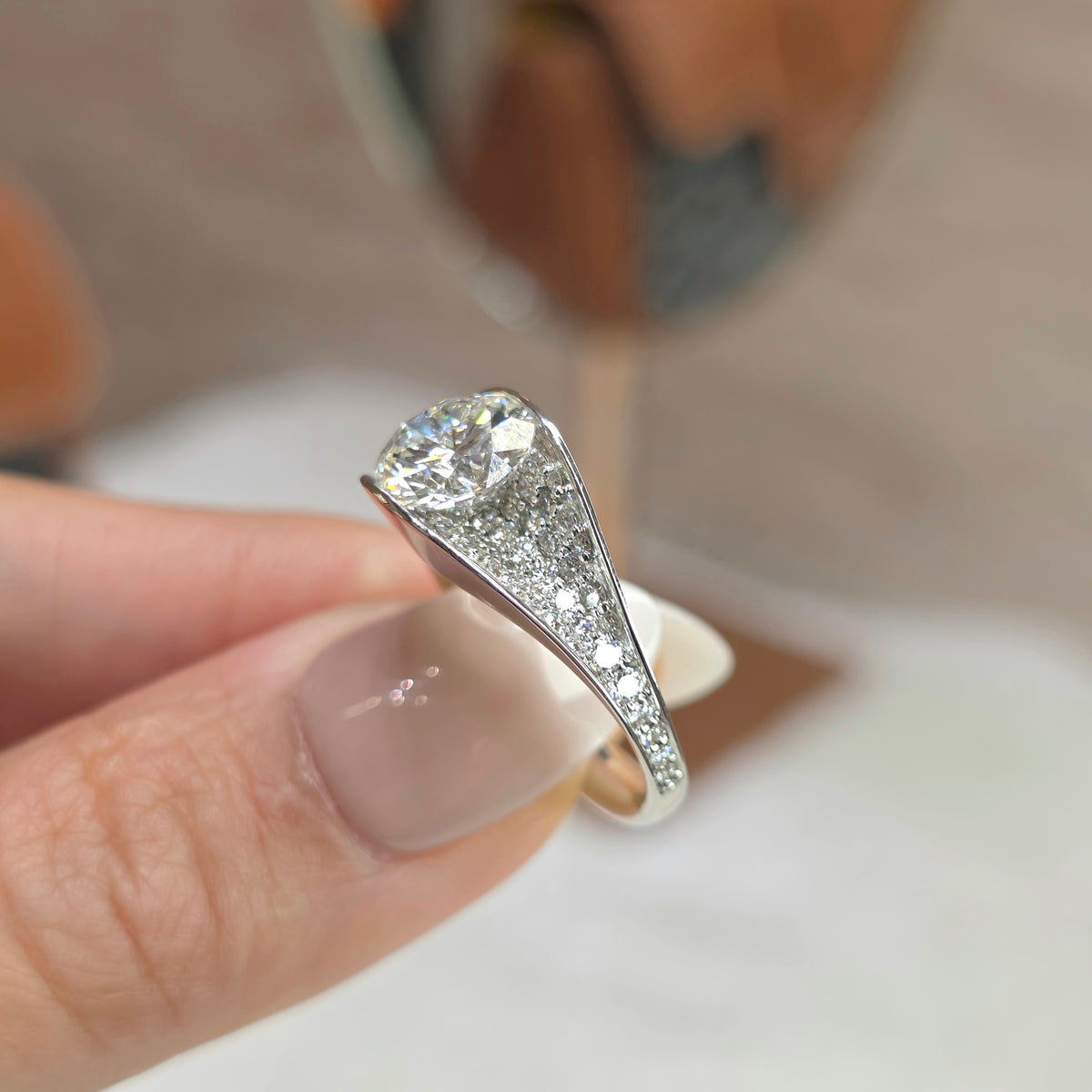 2 Carat Round Lab-Grown Diamond Solitaire Ring in 18K Gold - Diamond River