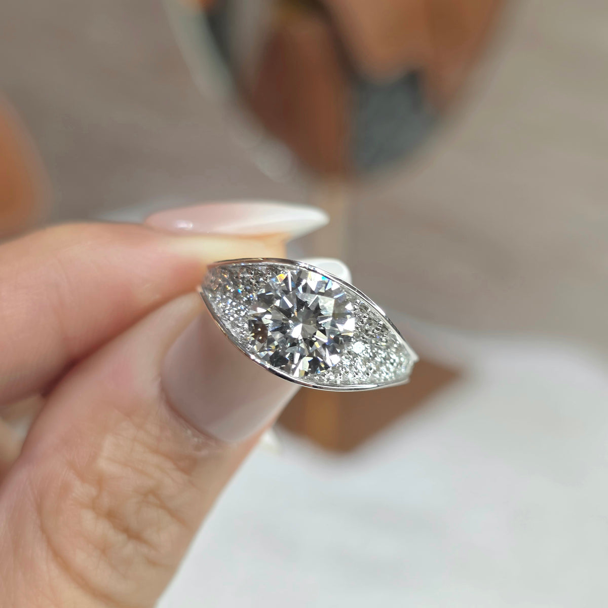2 Carat Round Lab-Grown Diamond Solitaire Ring in 18K Gold - Diamond River