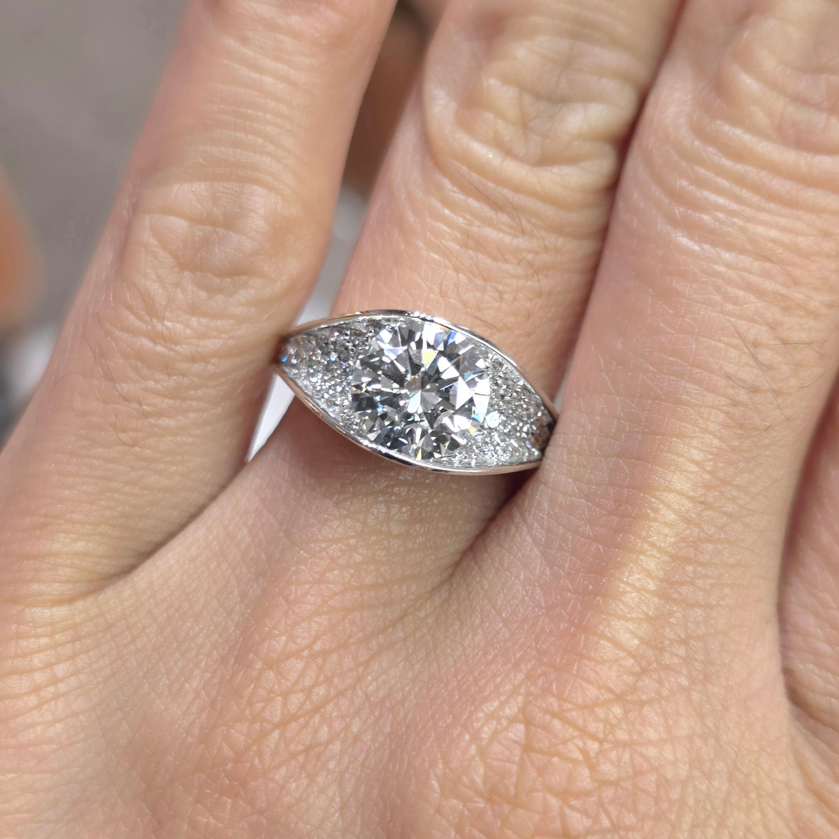 2 Carat Round Lab-Grown Diamond Solitaire Ring in 18K Gold - Diamond River