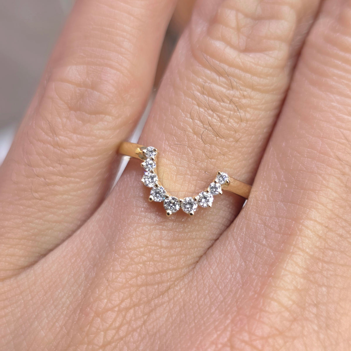 3 Carat Oval Lab-Grown Diamond Solitaire Ring with Double-Band Stack in 18K Gold - Sonnet Stack