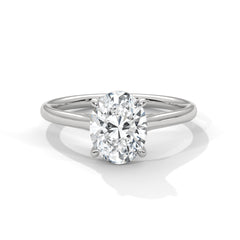 1–3 Carat Oval Lab Grown Diamond Solitaire Ring – Cathedral Setting, 18K Gold