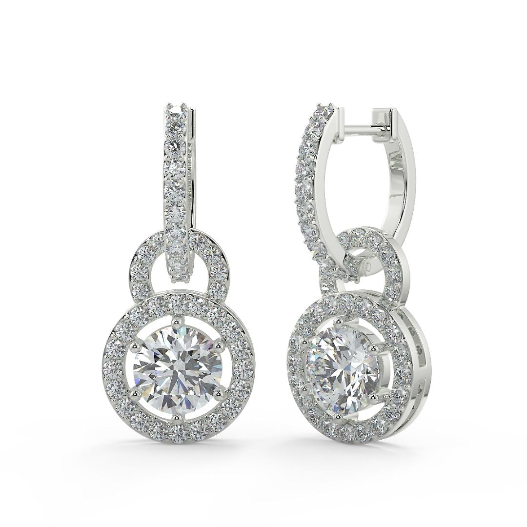 Halo Lab-Grown Diamond Drop Earrings