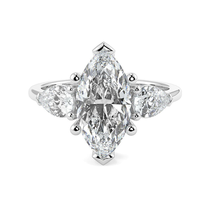 Marquise-Pear Trilogy Lab-Grown Diamond Ring