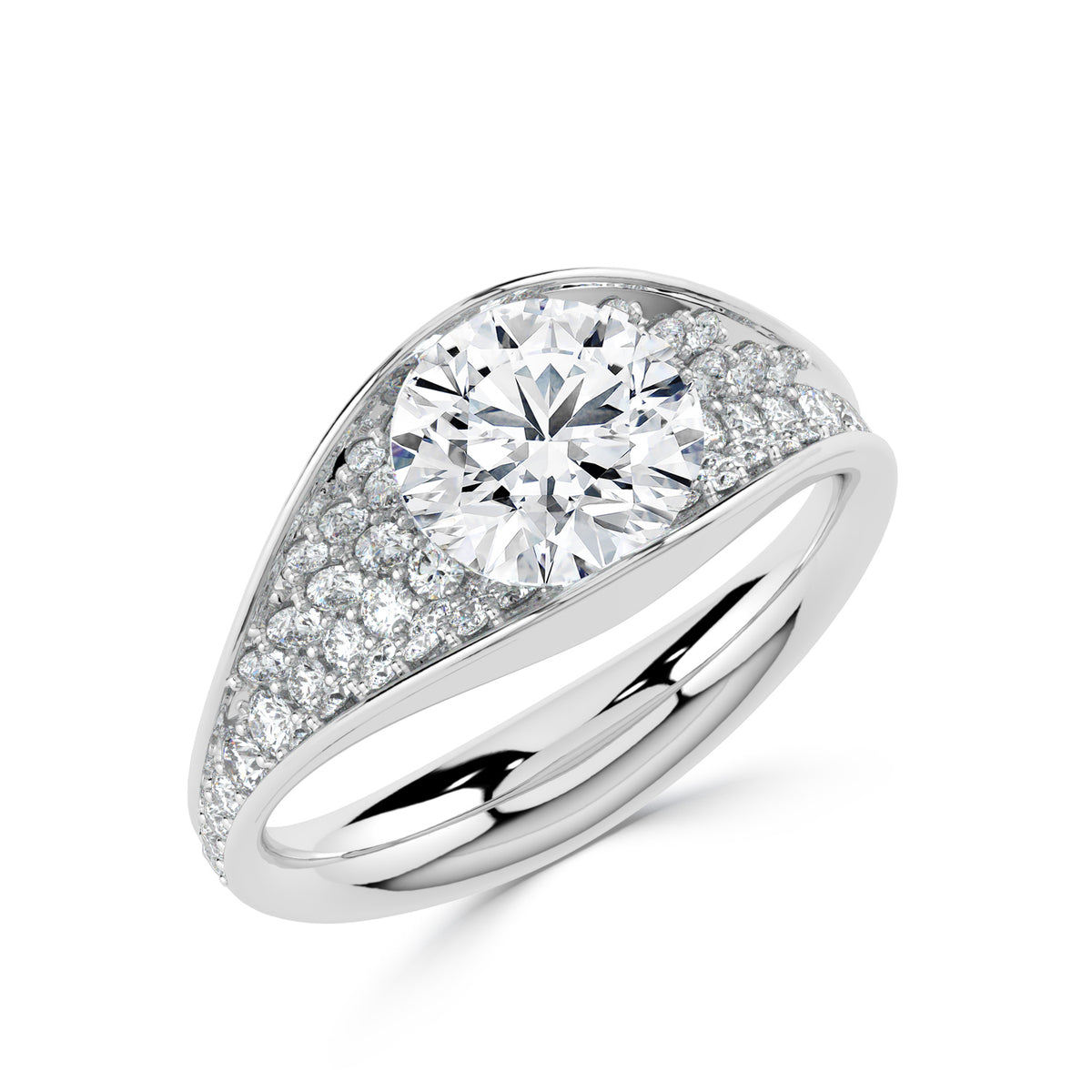 2 Carat Round Lab-Grown Diamond Solitaire Ring in 18K Gold - Diamond River