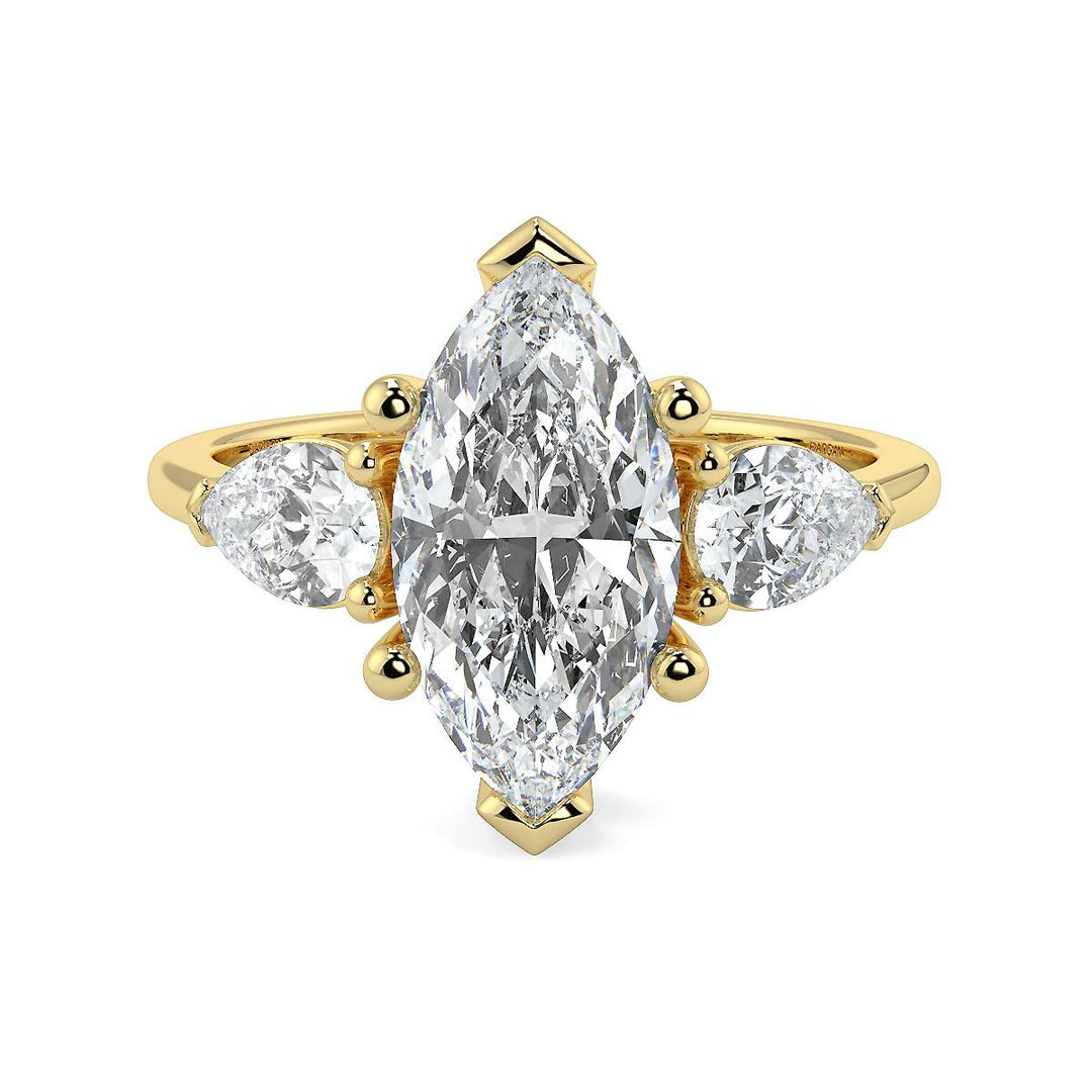 Marquise-Pear Trilogy Lab-Grown Diamond Ring