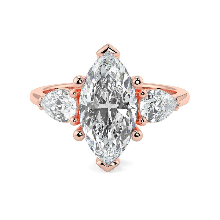 Marquise-Pear Trilogy Lab-Grown Diamond Ring