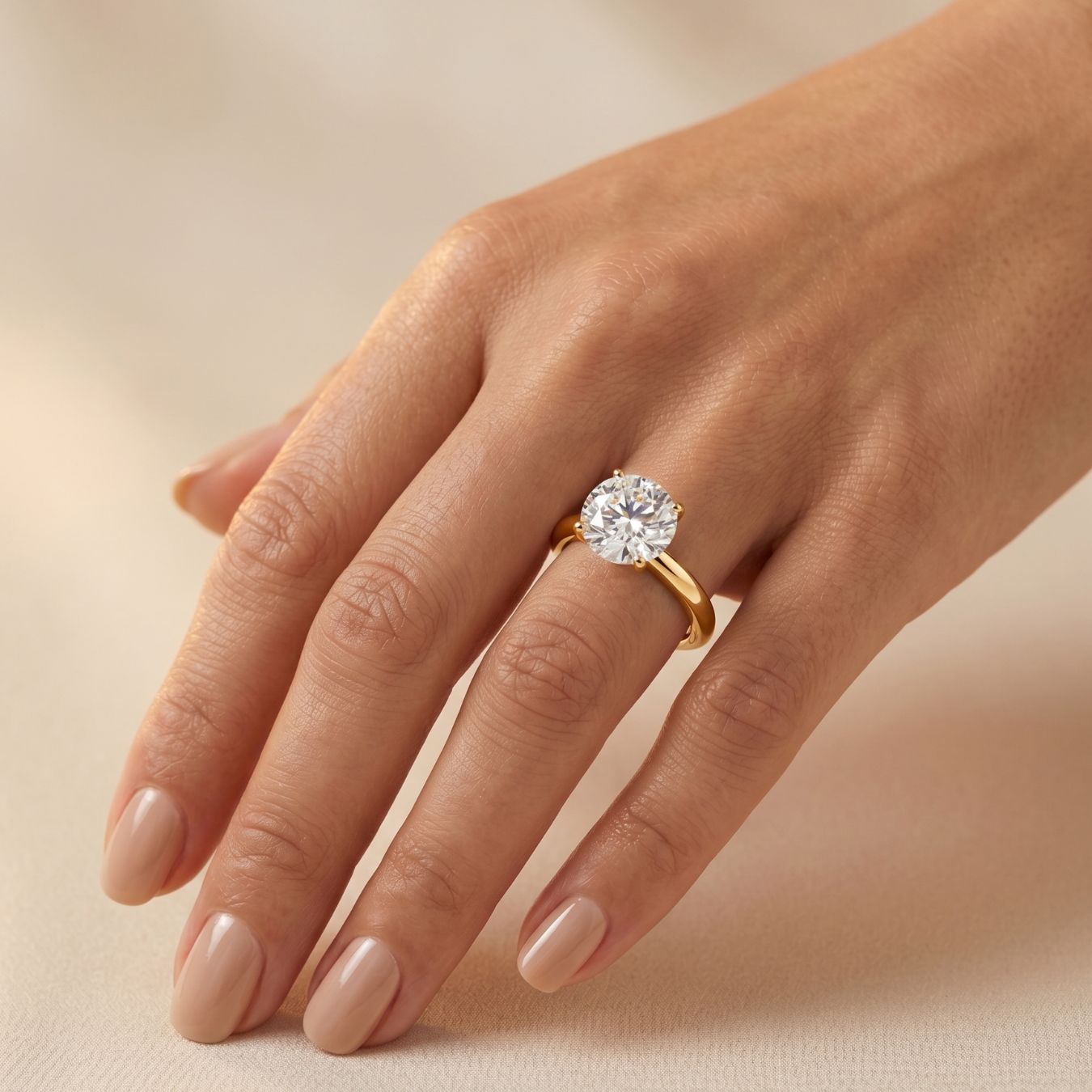 1–3 Carat Round Cut Lab Grown Diamond Solitaire Ring | Classic 4-Prong | IGI Certified | 18K White, Yellow & Rose Gold