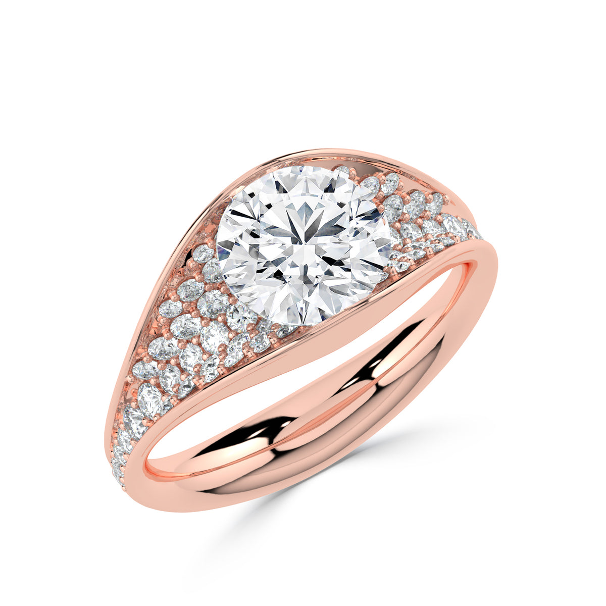 2 Carat Round Lab-Grown Diamond Solitaire Ring in 18K Gold - Diamond River
