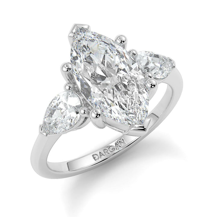 Marquise-Pear Trilogy Lab-Grown Diamond Ring