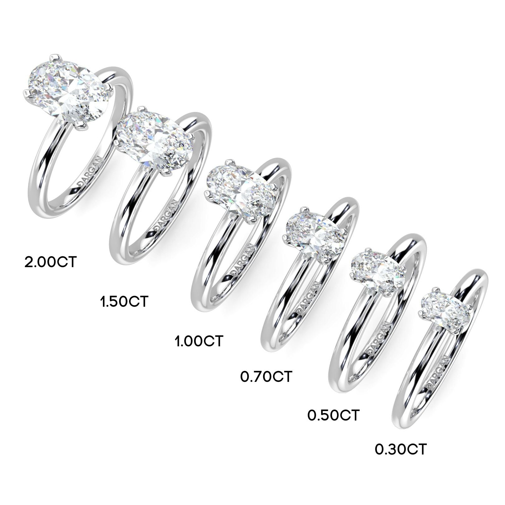 1–3 Carat Oval Cut Lab Grown Diamond Solitaire Ring | Classic 4-Prong | IGI Certified | 18K White, Yellow & Rose Gold