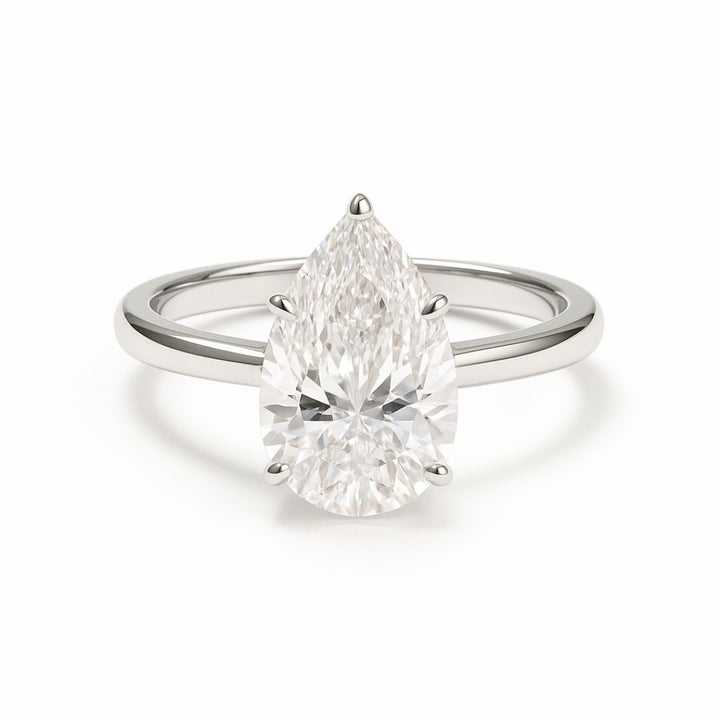3 Carat Pear-Cut Lab Grown Diamond Solitaire Ring
