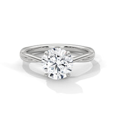 1–3 Carat Round Cut Lab Grown Diamond Solitaire - Twisted Band Ring – 18K Gold