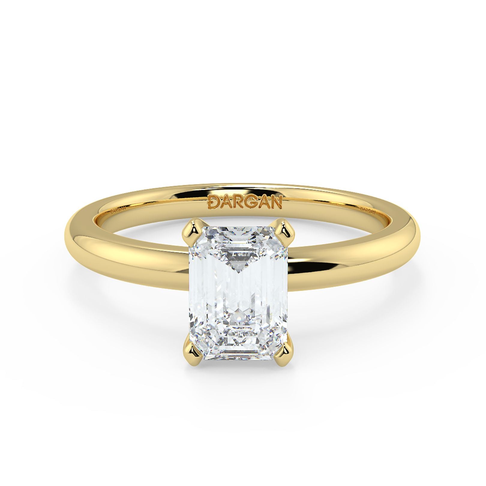 1–3 Carat Emerald Cut Lab Grown Diamond Solitaire Ring | Step-Cut Brilliance | IGI Certified | 18K White, Yellow & Rose Gold
