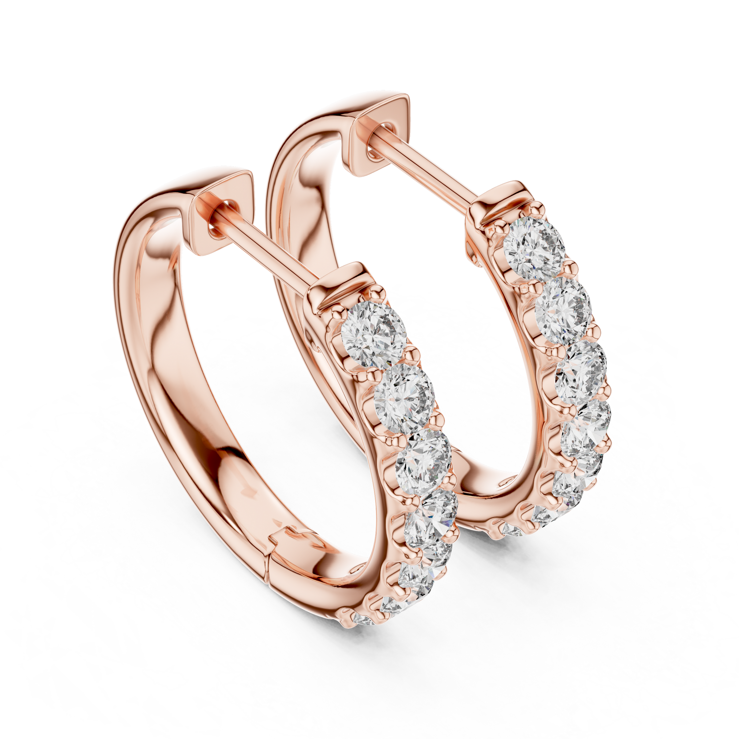 Lab Grown Diamond Pave Huggie Hoop Earrings in 18K Gold