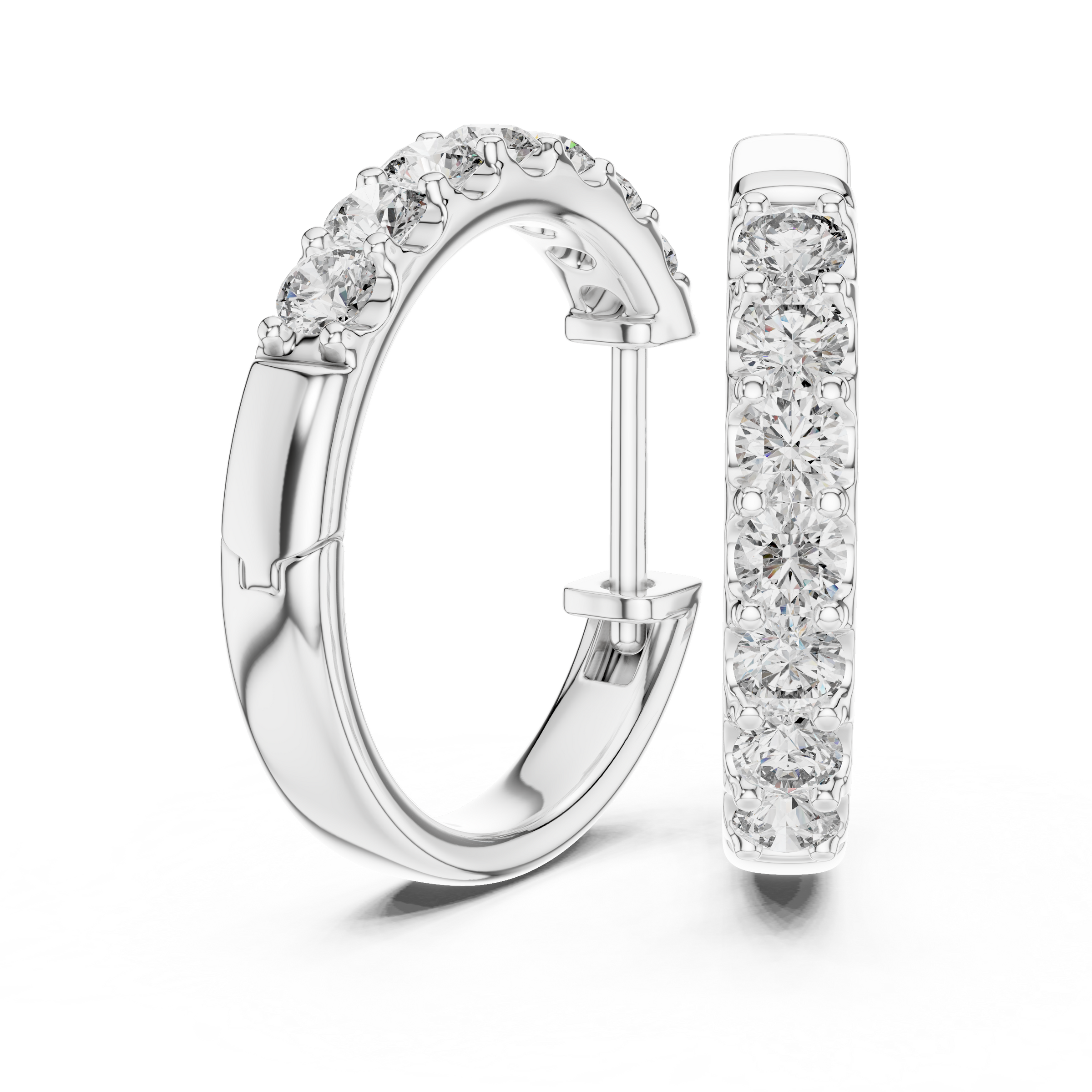 Lab Grown Diamond Pave Huggie Hoop Earrings in 18K Gold