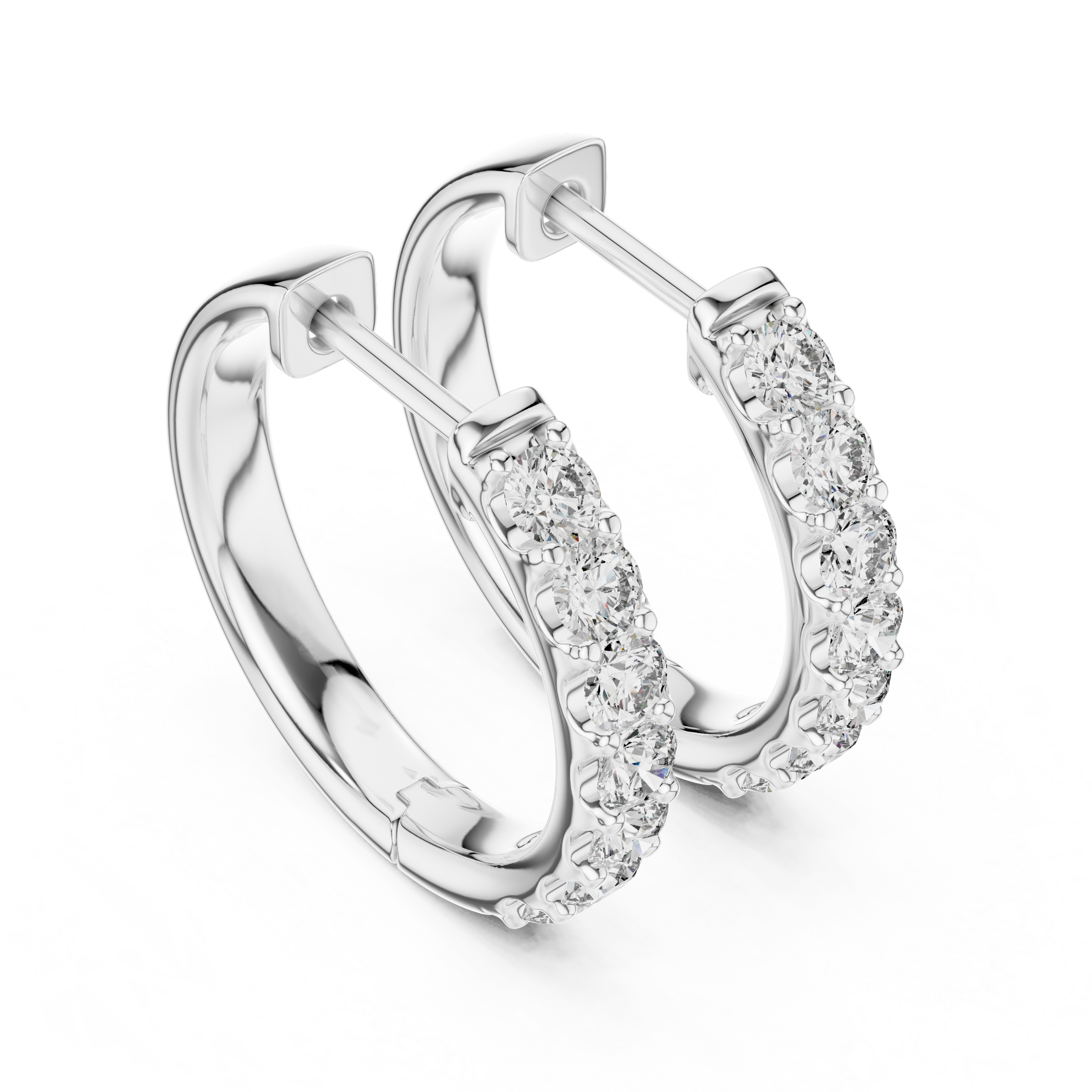 Lab Grown Diamond Pave Huggie Hoop Earrings in 18K Gold