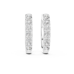 Lab Grown Diamond Pave Huggie Hoop Earrings in 18K Gold