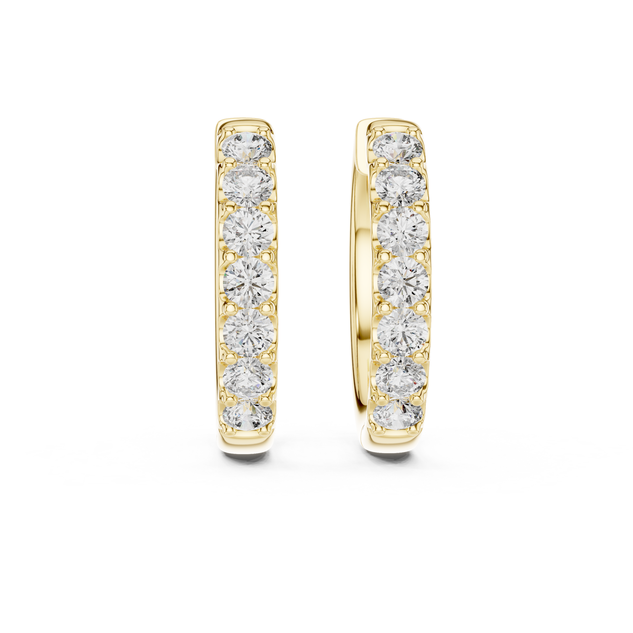Lab Grown Diamond Pave Huggie Hoop Earrings in 18K Gold