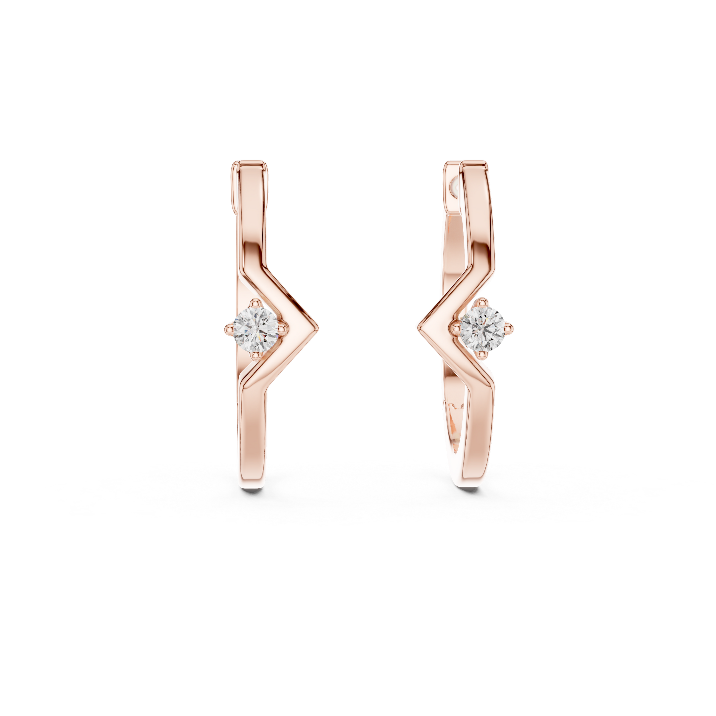 Geometric Lab Grown Diamond Hoop Earrings in 18K Gold