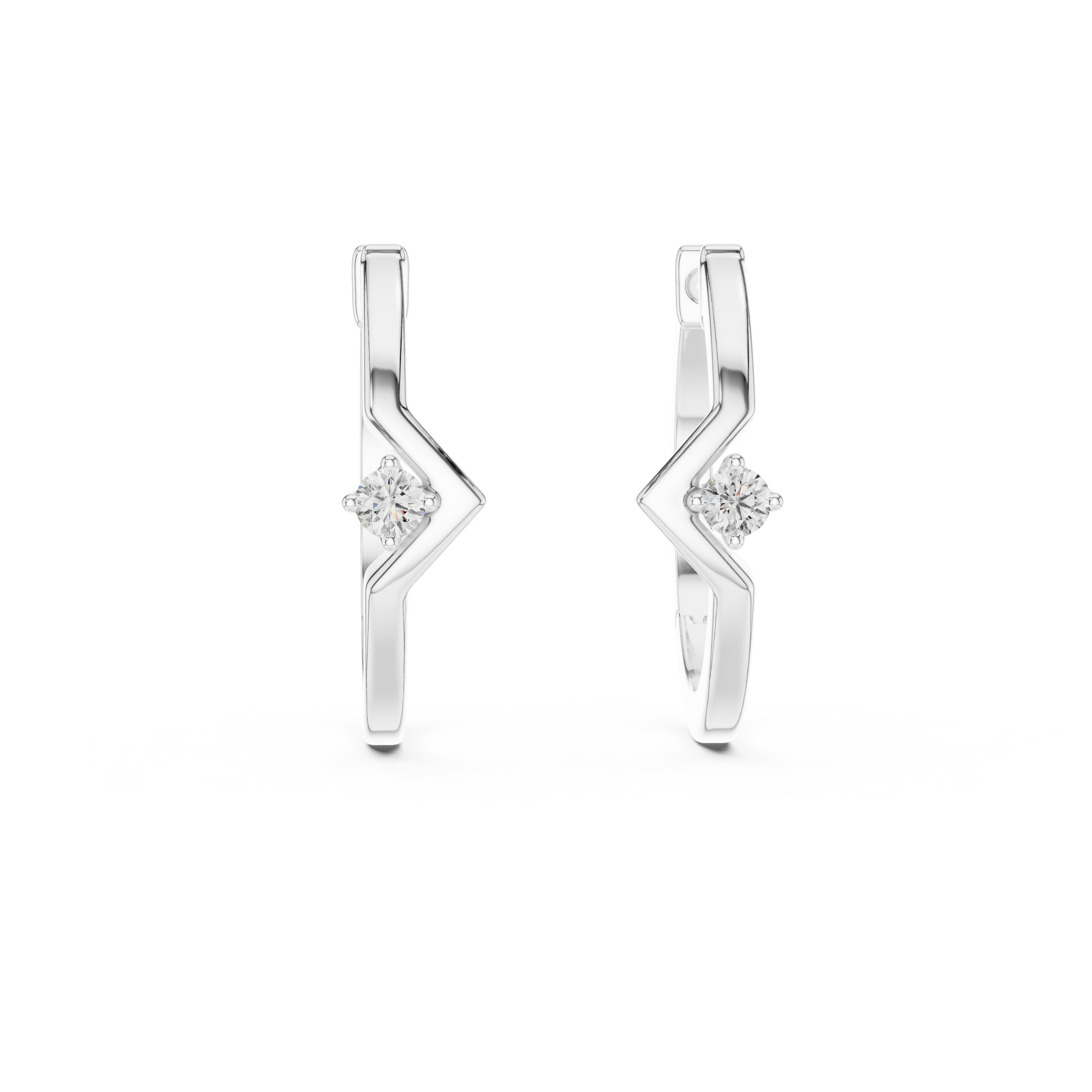 Geometric Lab Grown Diamond Hoop Earrings in 18K Gold