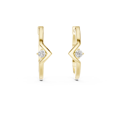 Geometric Lab Grown Diamond Hoop Earrings in 18K Gold