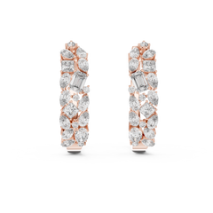 Multi Shape Lab Grown Diamond Hoop Earrings in 18K Gold