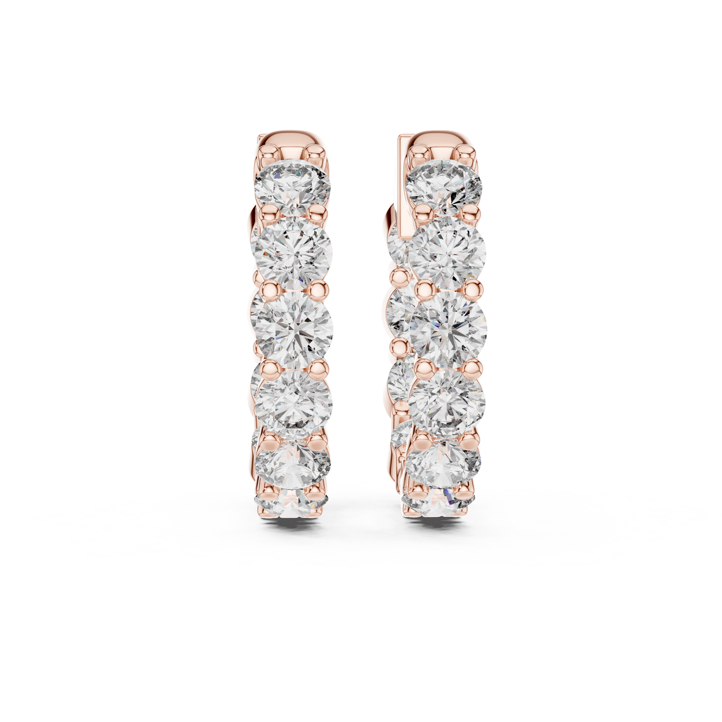 Signature Inside-Out Round Lab Grown Diamond Hoop Earrings in 18K Gold