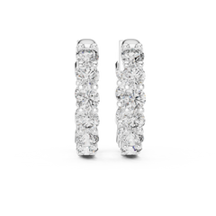 Signature Inside-Out Round Lab Grown Diamond Hoop Earrings in 18K Gold