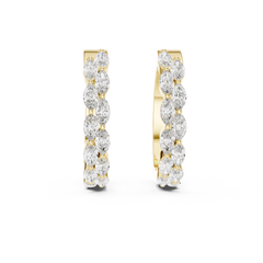 Modern Marquise Lab Grown Diamond Hoop Earrings in 18K Gold