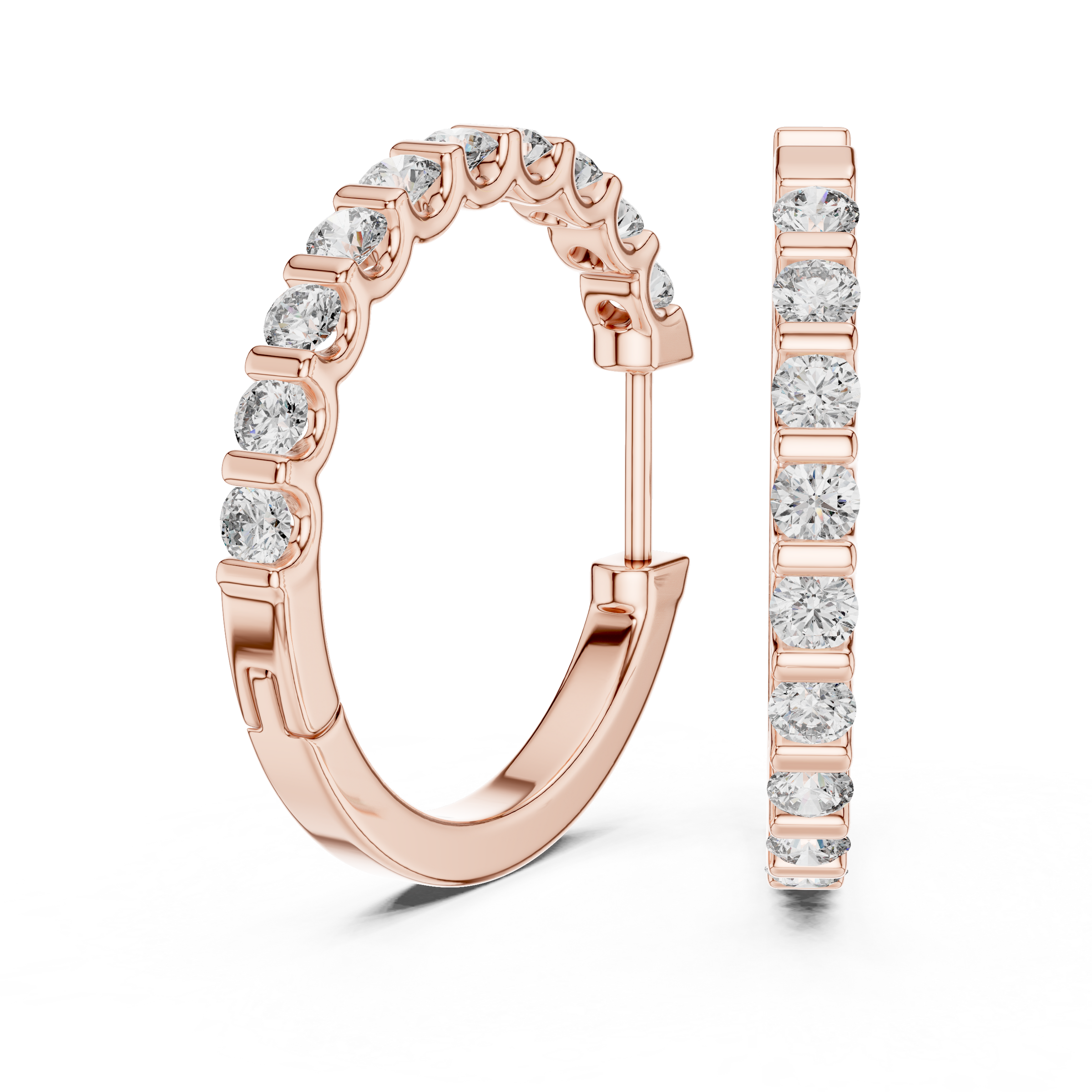 Effortless Diamond Hoop Earrings | 18K Gold Lab-Grown Diamond Hoops