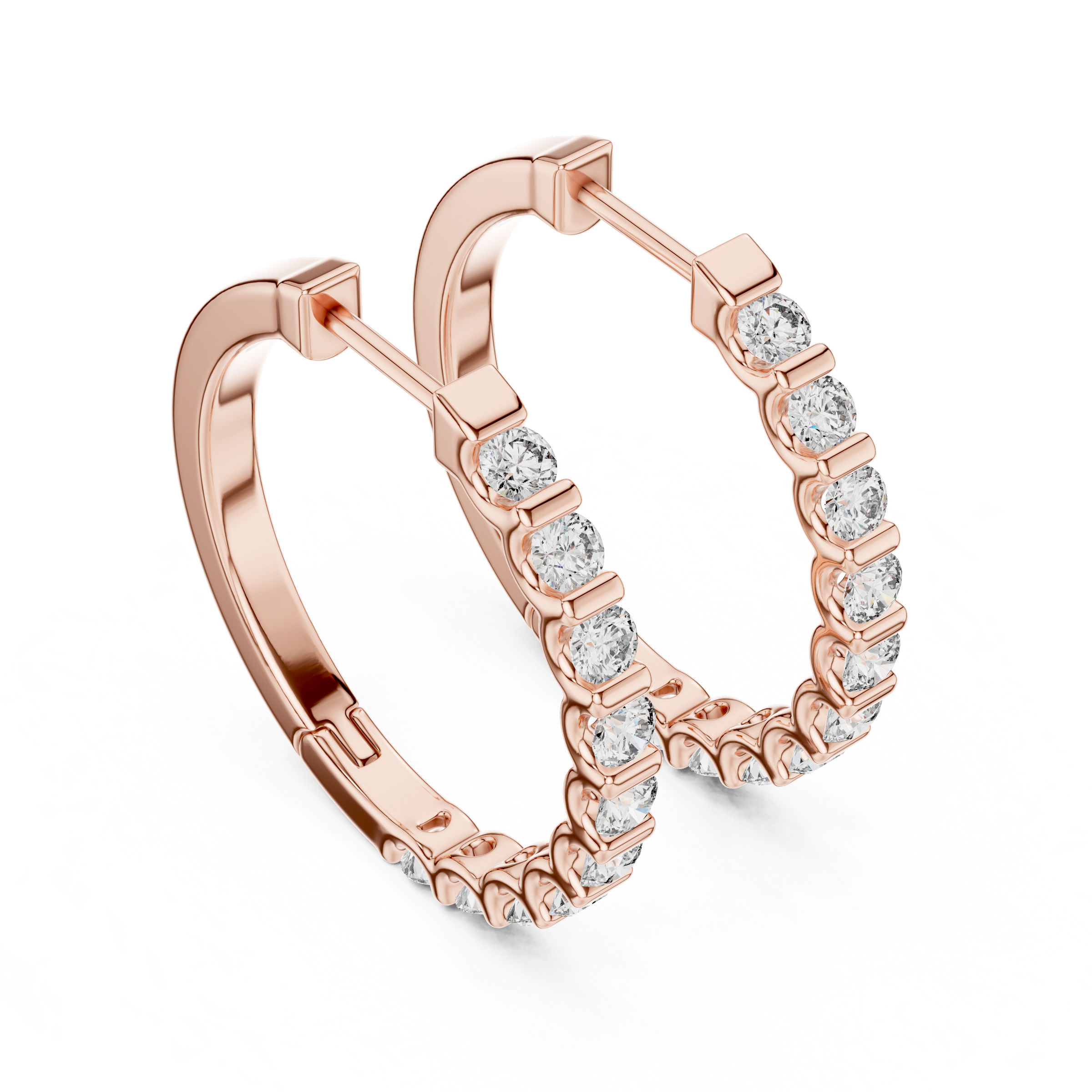 Effortless Diamond Hoop Earrings | 18K Gold Lab-Grown Diamond Hoops