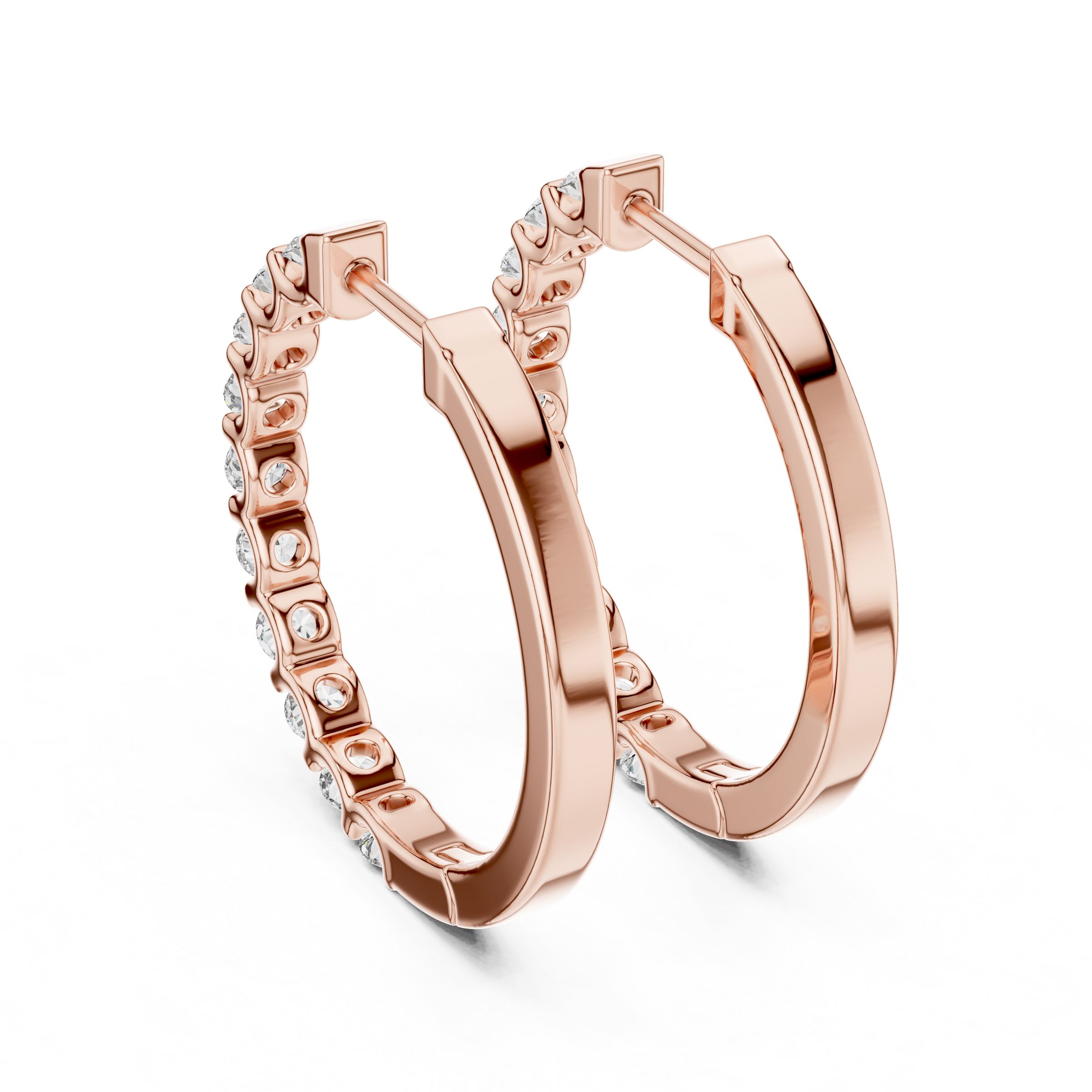 Effortless Diamond Hoop Earrings | 18K Gold Lab-Grown Diamond Hoops