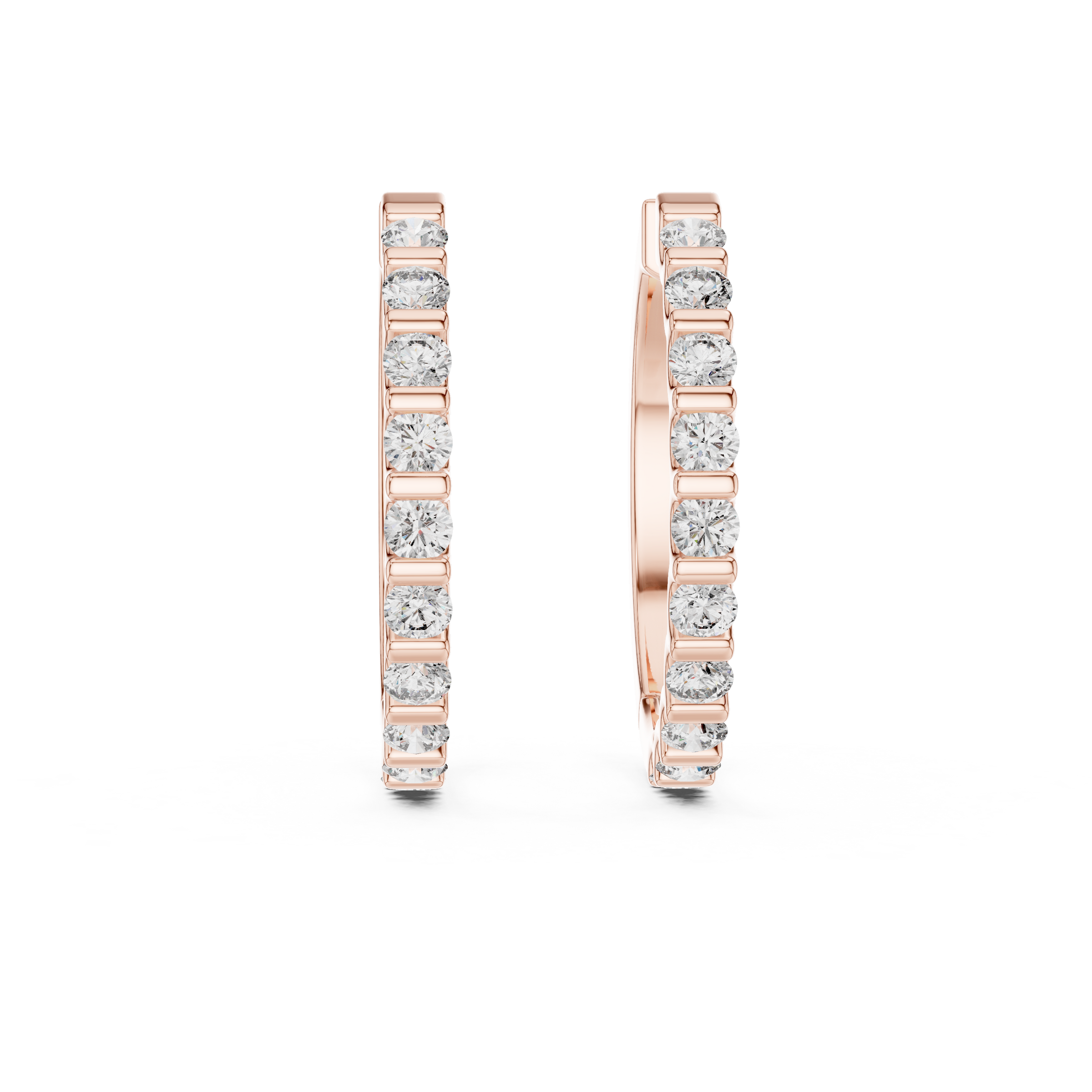 Effortless Diamond Hoop Earrings | 18K Gold Lab-Grown Diamond Hoops