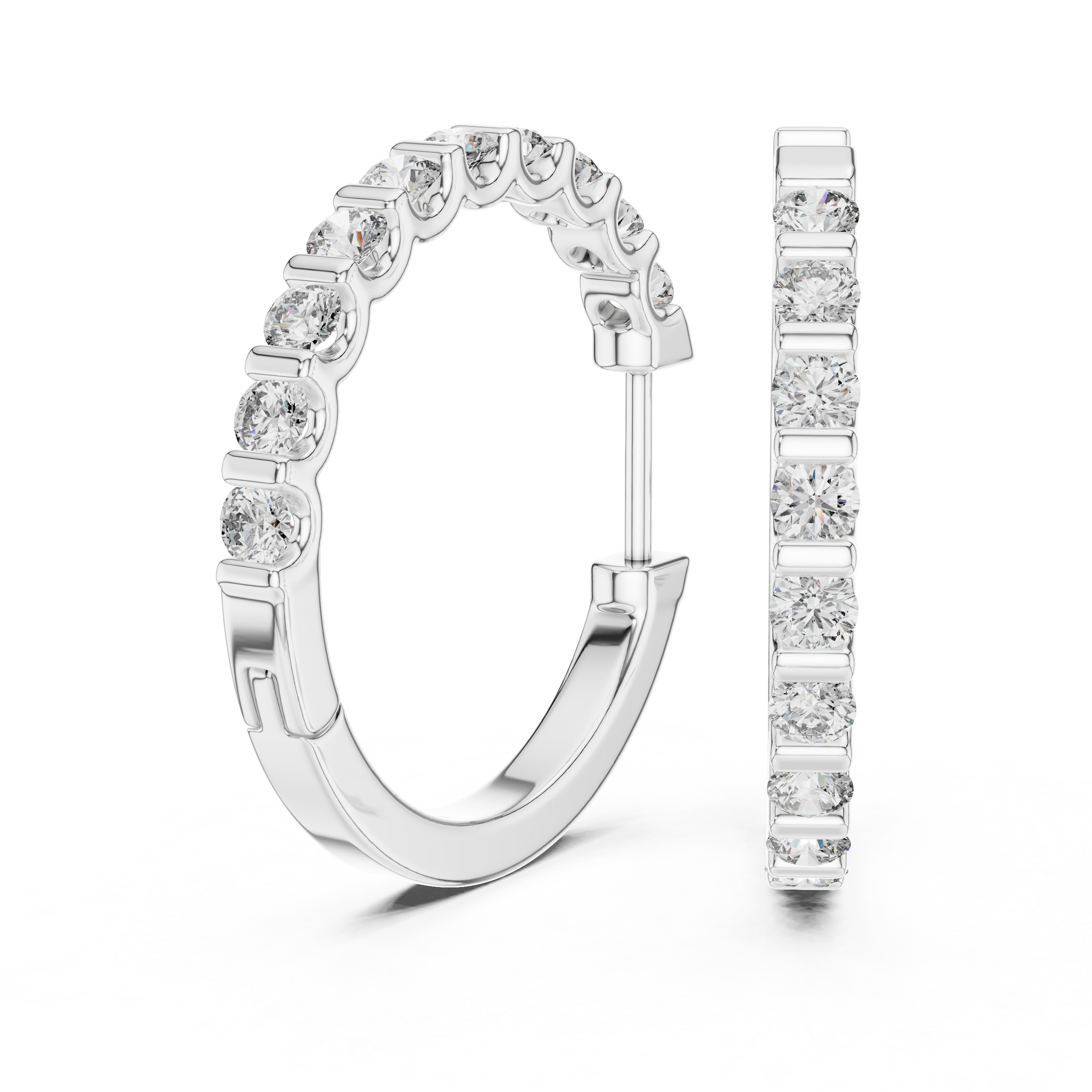 Effortless Diamond Hoop Earrings | 18K Gold Lab-Grown Diamond Hoops