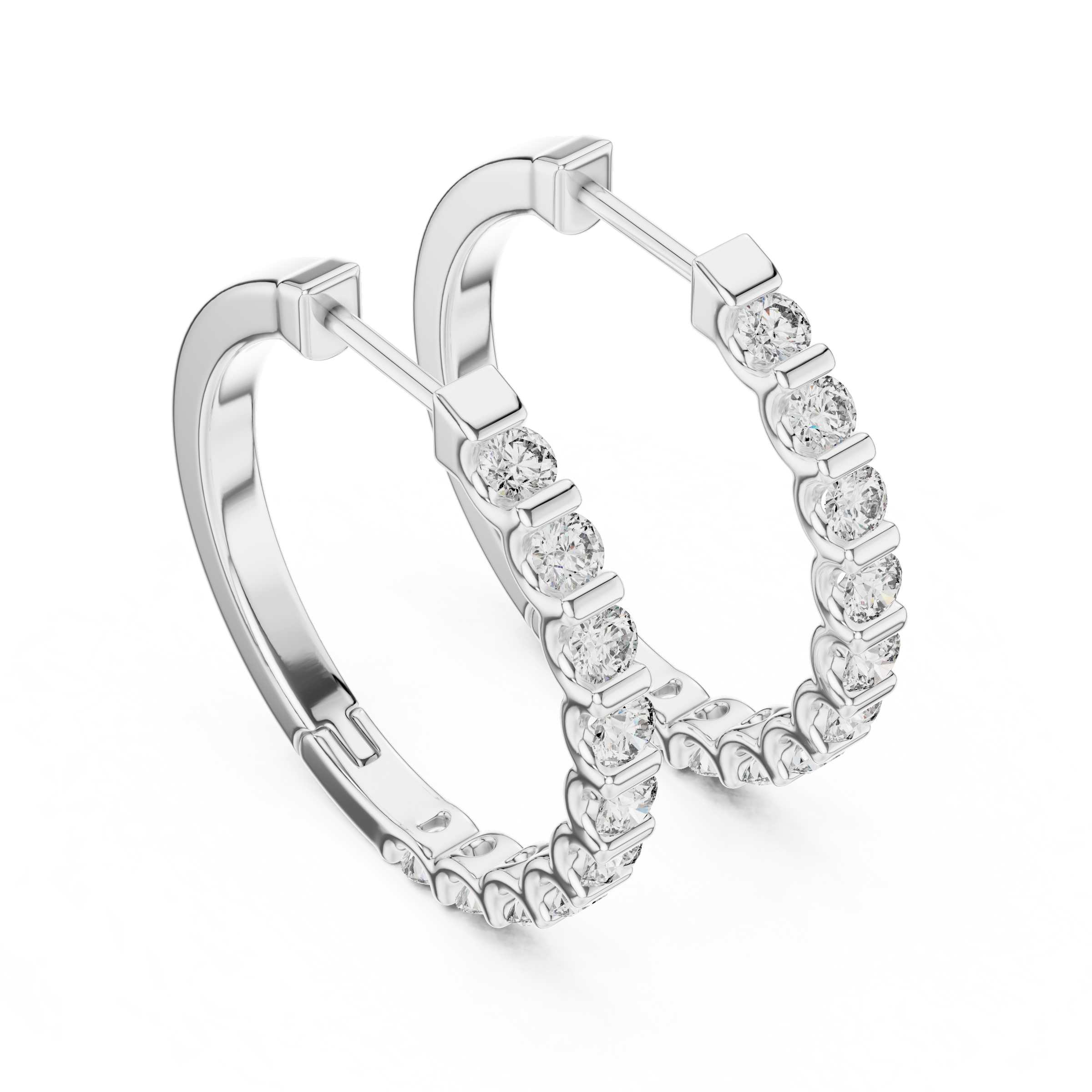 Effortless Diamond Hoop Earrings | 18K Gold Lab-Grown Diamond Hoops