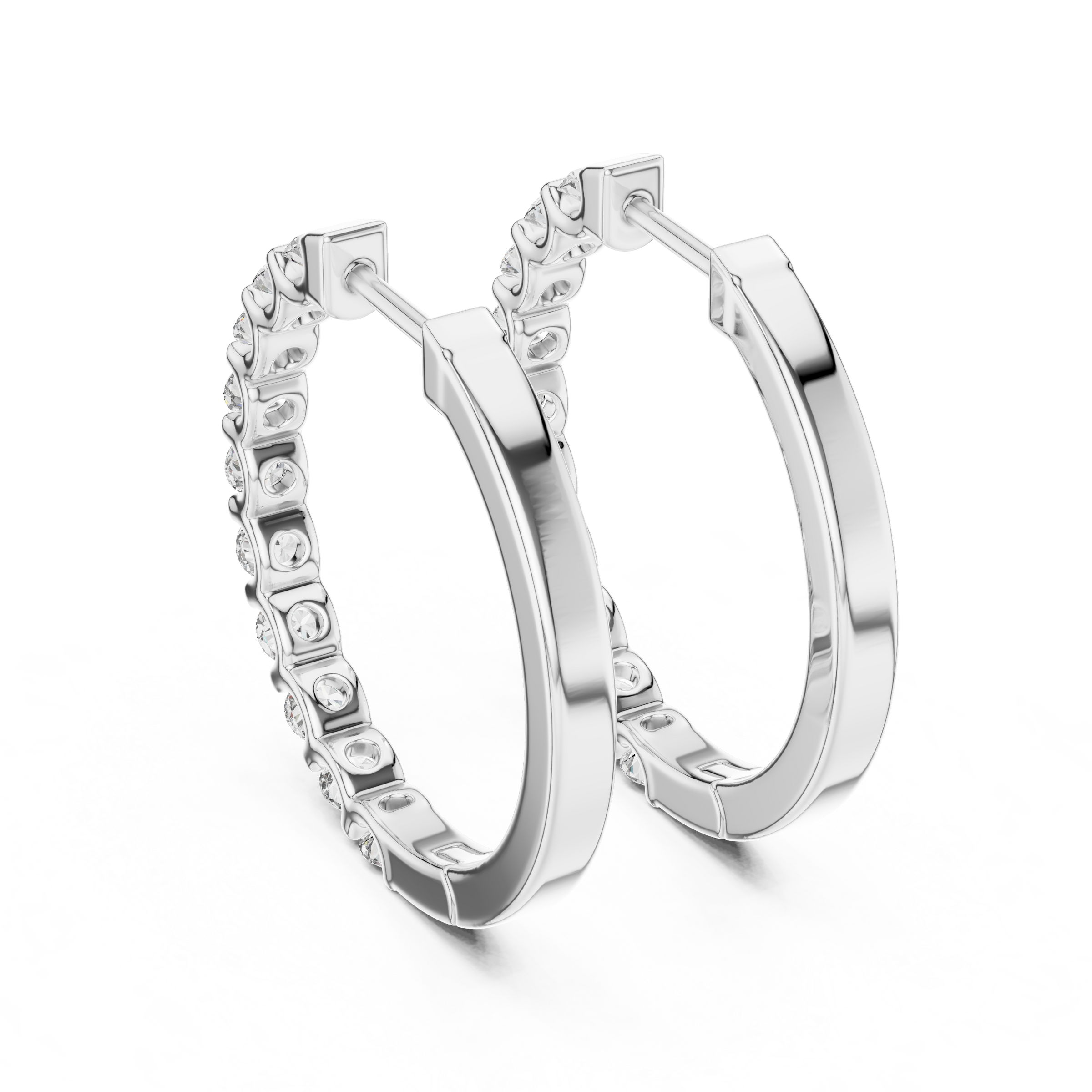 Effortless Diamond Hoop Earrings | 18K Gold Lab-Grown Diamond Hoops
