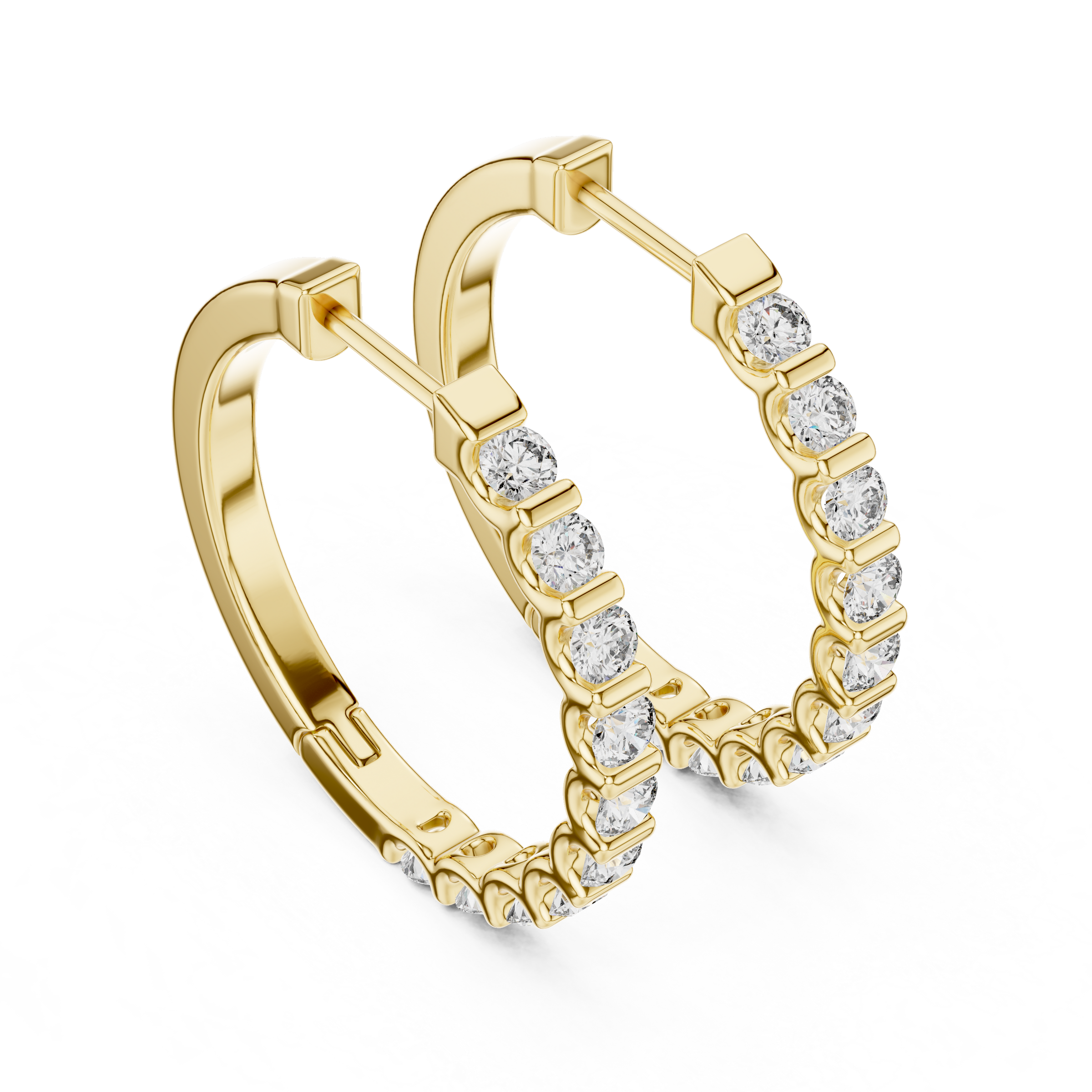 Effortless Diamond Hoop Earrings | 18K Gold Lab-Grown Diamond Hoops