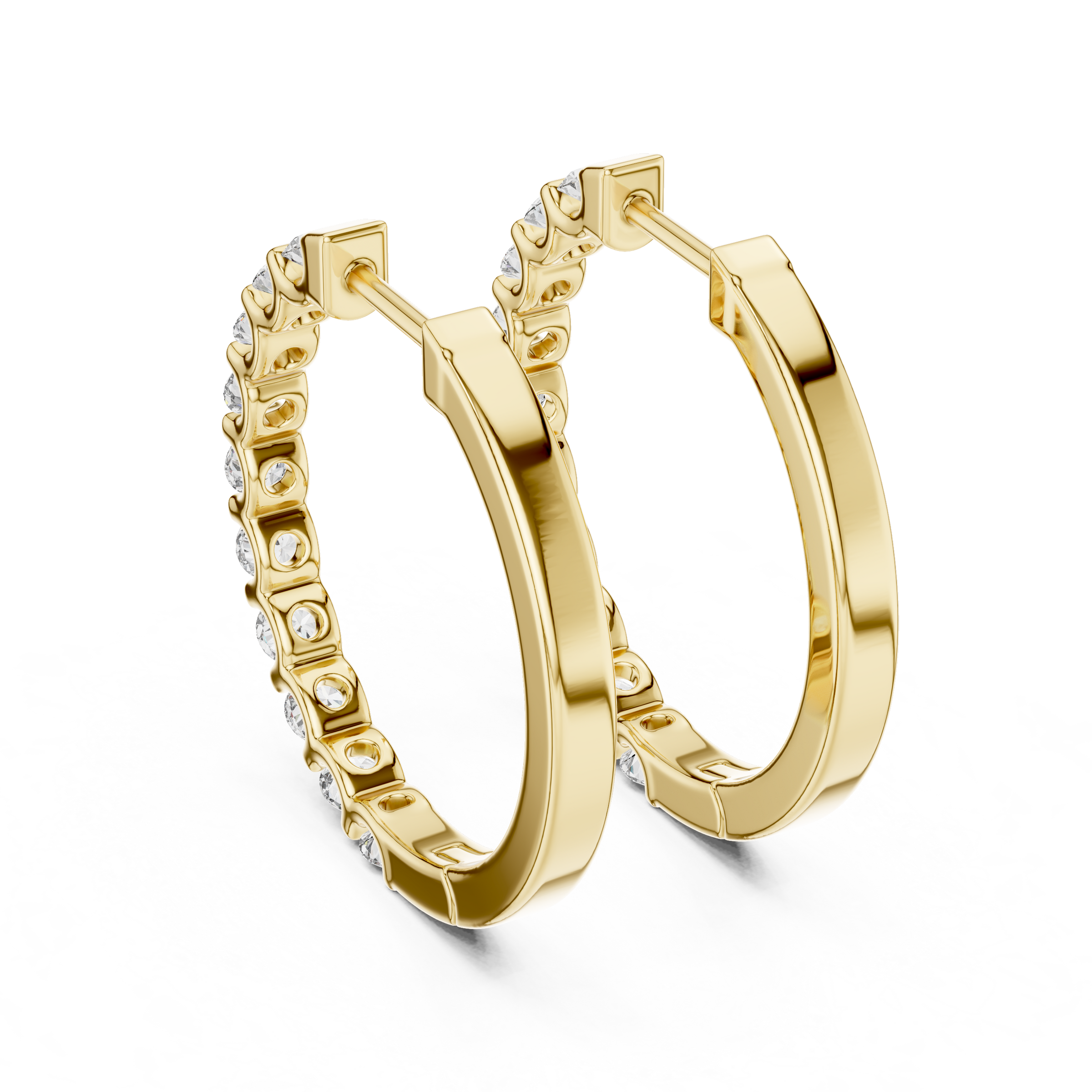 Effortless Diamond Hoop Earrings | 18K Gold Lab-Grown Diamond Hoops