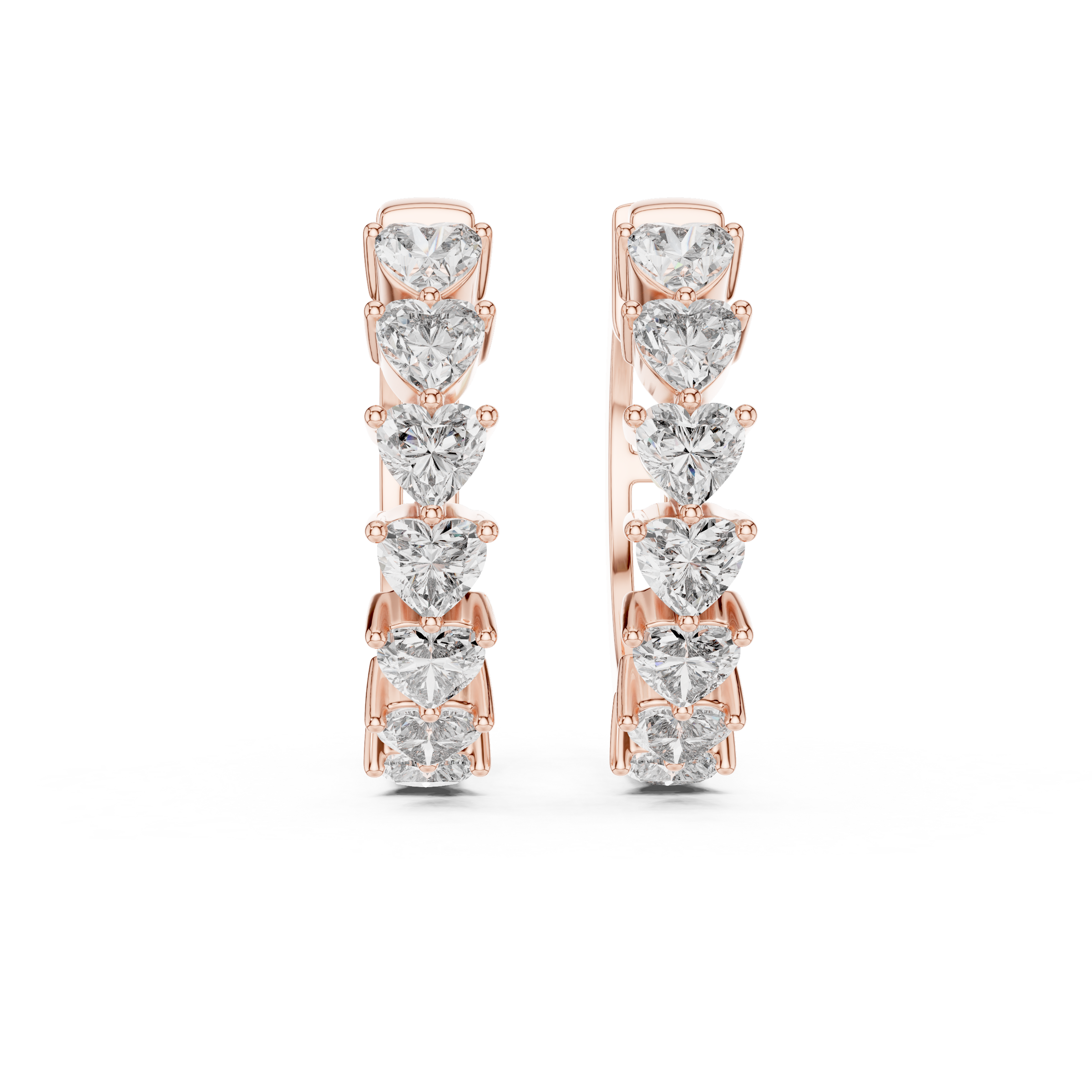 Heart Lab-Grown Diamond Hoop Earrings in 18K Gold