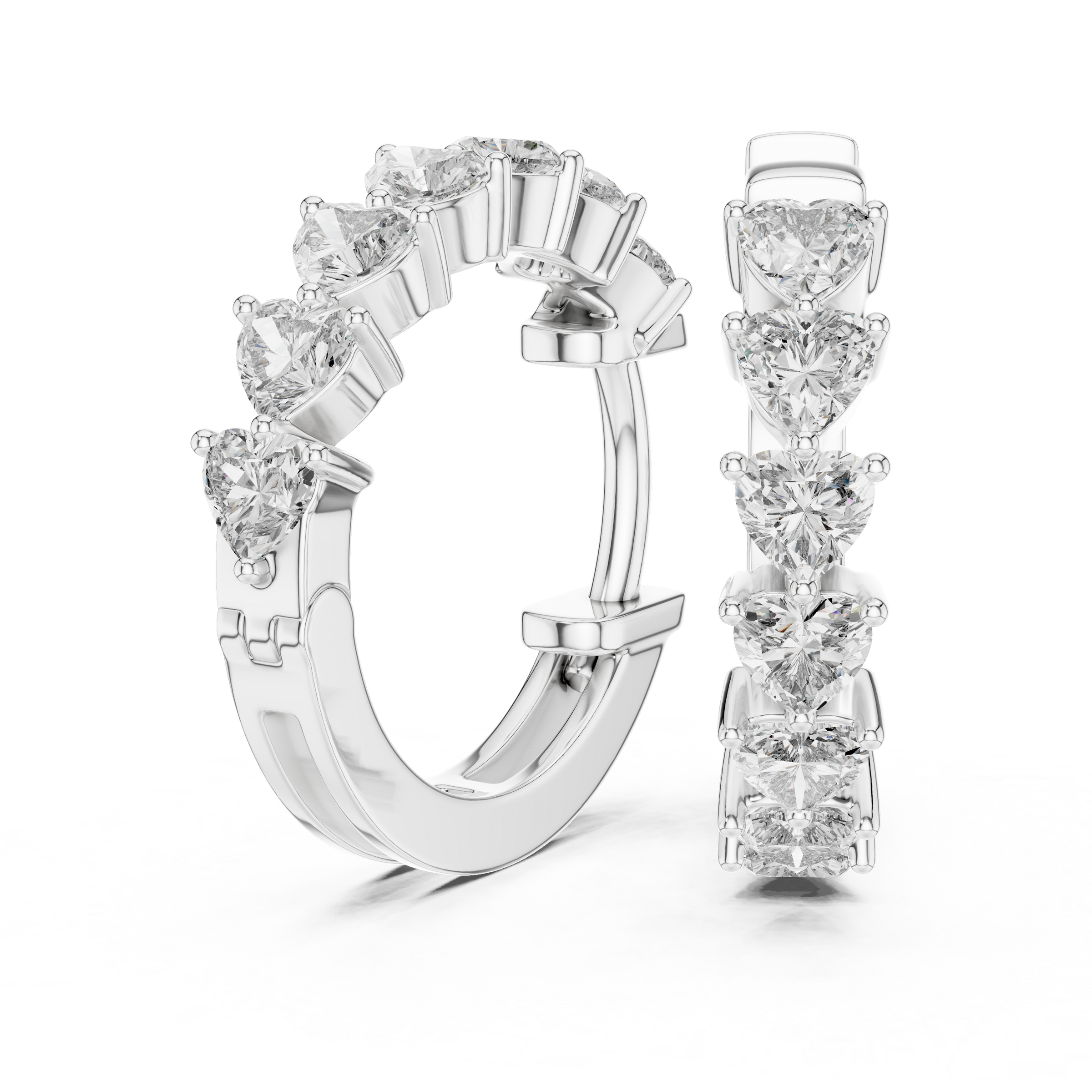 Heart Lab-Grown Diamond Hoop Earrings in 18K Gold
