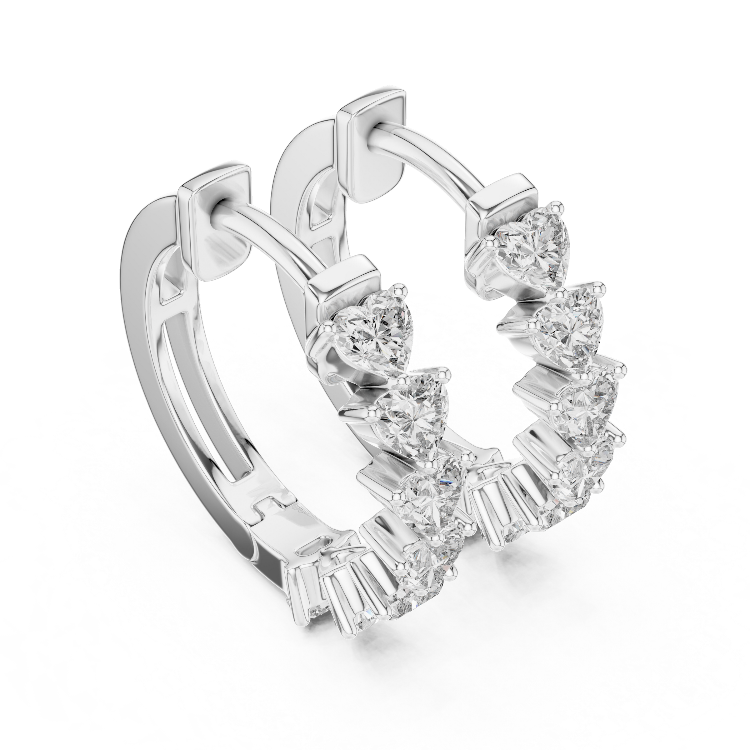 Heart Lab-Grown Diamond Hoop Earrings in 18K Gold